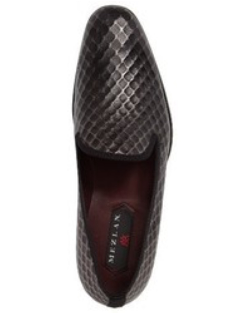 Mezlan Hilbert Embossed Calfskin Grey Menâs Loafer Shoe